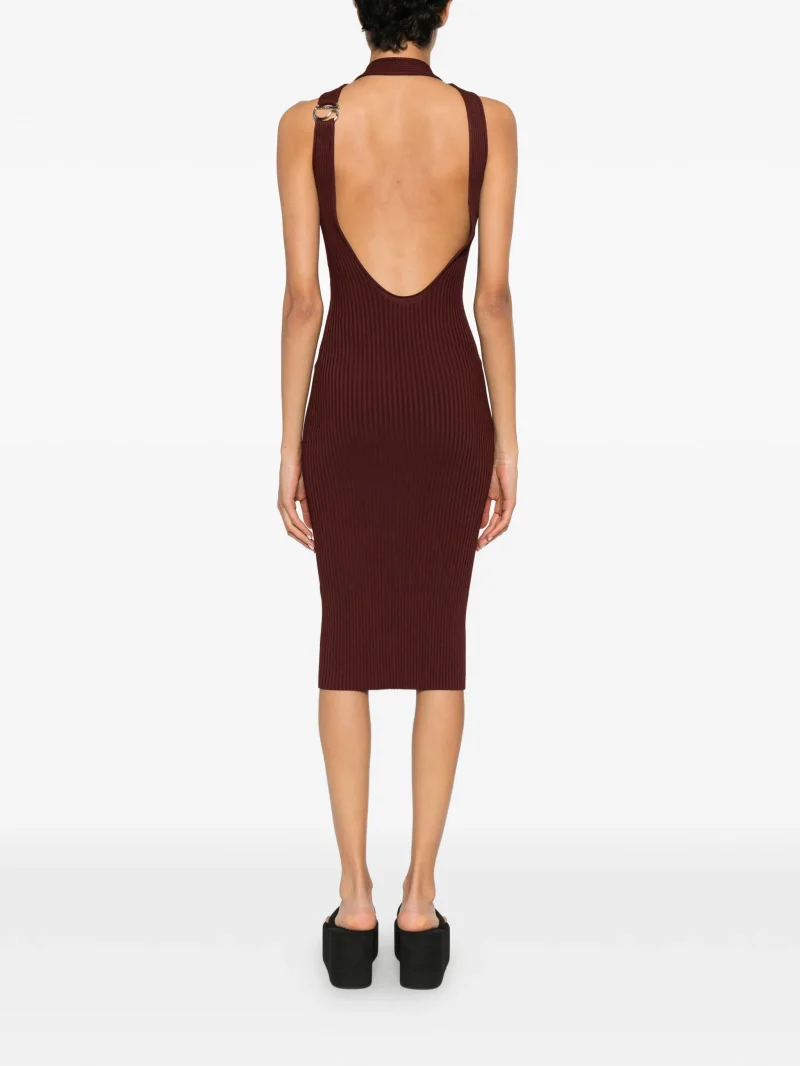 Alternative view of Rochie midi Coperni Ribbed-Knit Halterneck maro