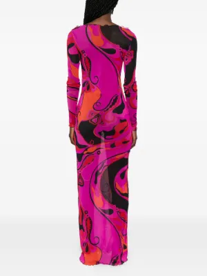 Alternative view of Rochie midi PUCCI Orchidee-Print roz