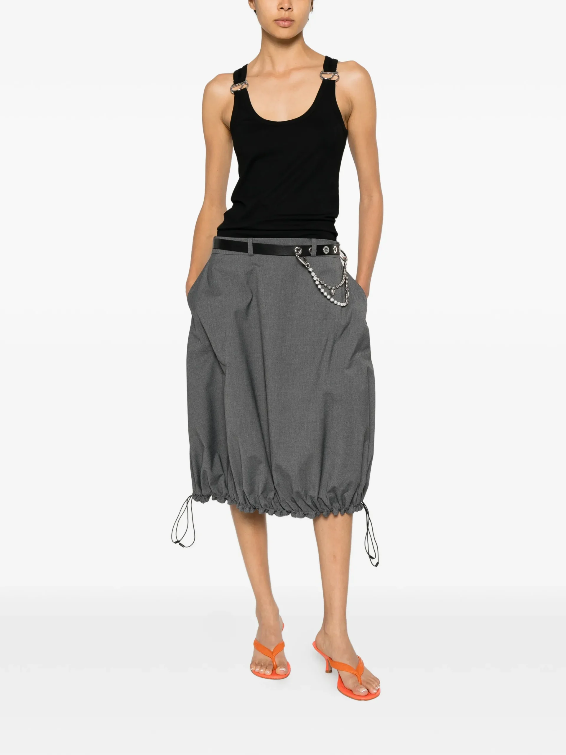 Top Coperni Ring-Detail Ribbed negru - imagine 3