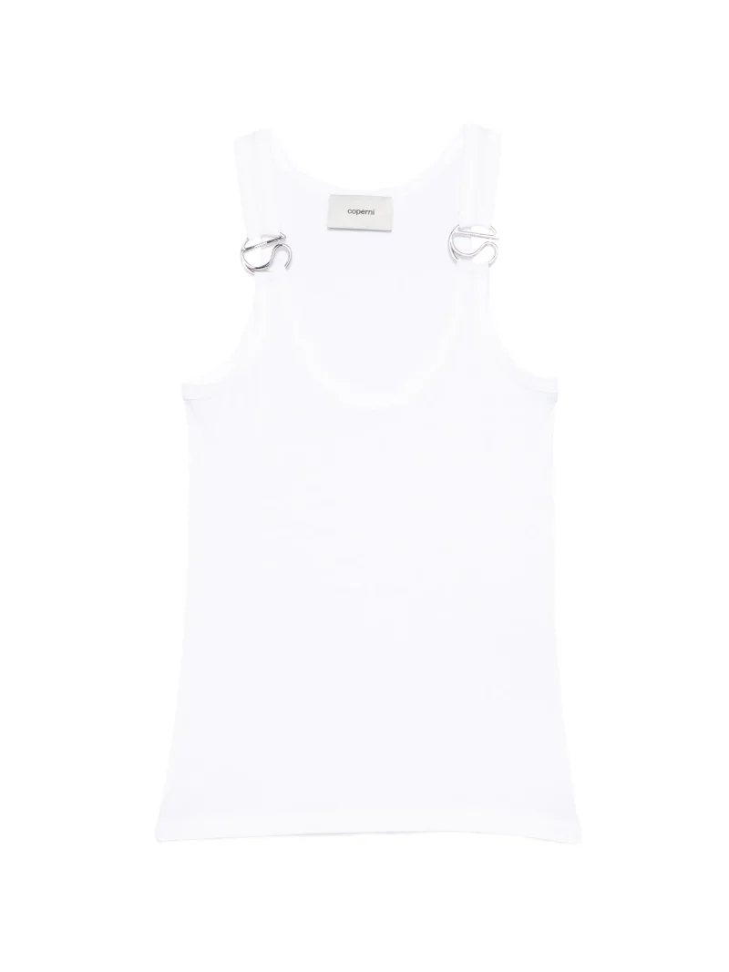 Top Coperni Sleeveless alb