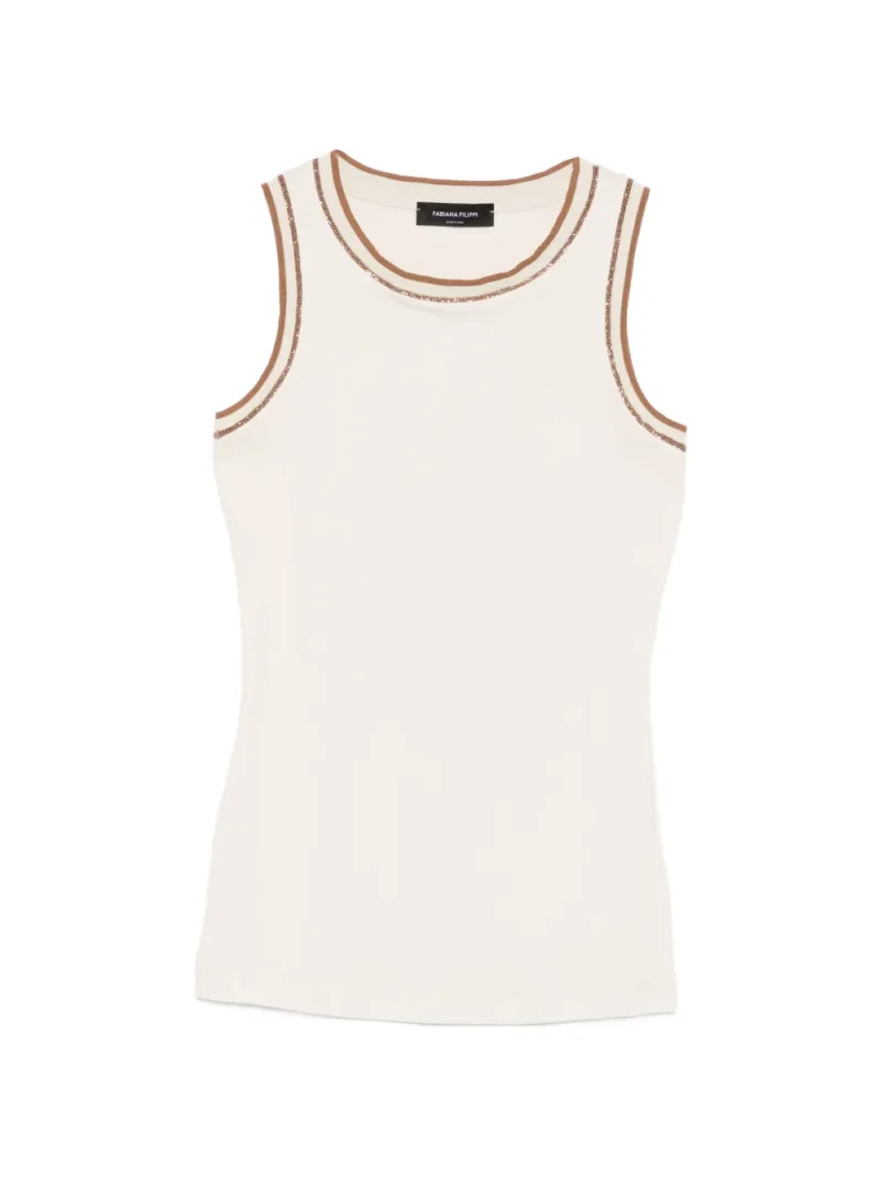 Top Fabiana Filippi Contrast-trim Tank-top bej