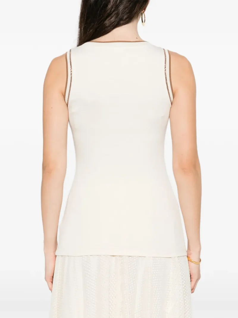 Alternative view of Top Fabiana Filippi Contrast-trim Tank-top bej
