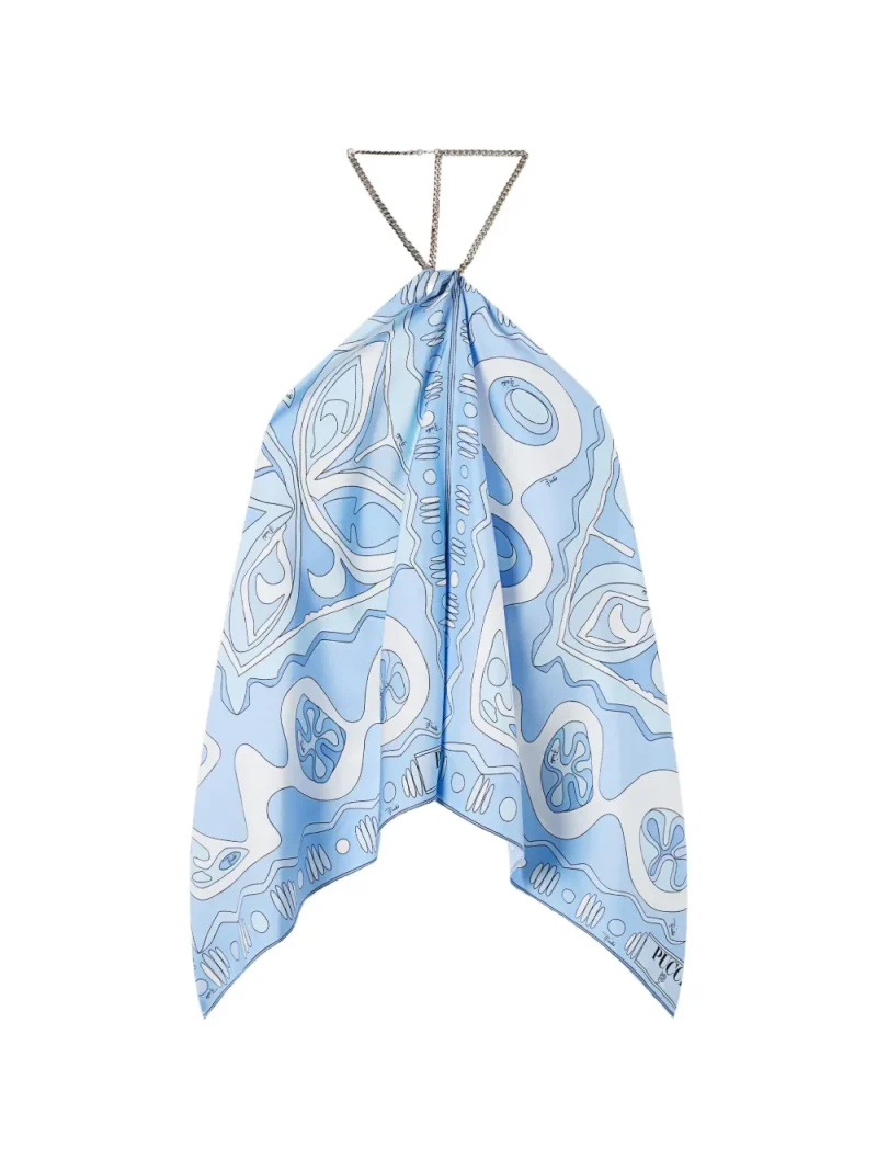 Top PUCCI Angoli-Print Chain albastru