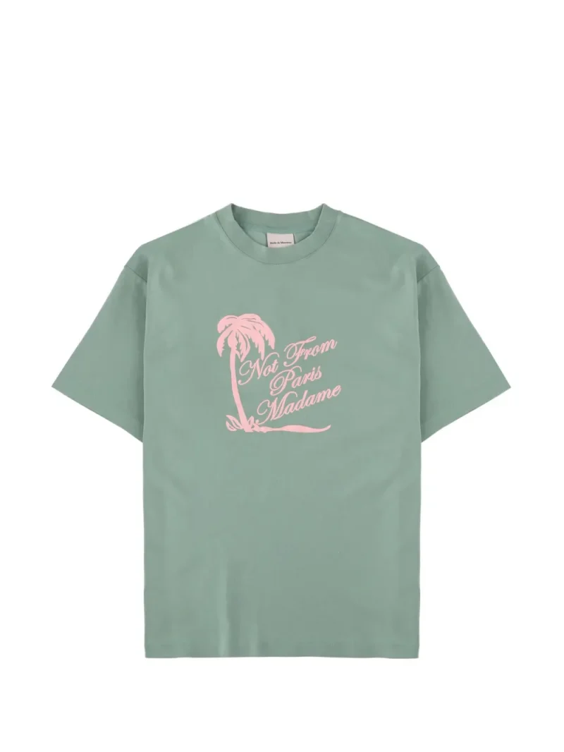 Tricou Drole De Monsieur Palm-Tree Print verde