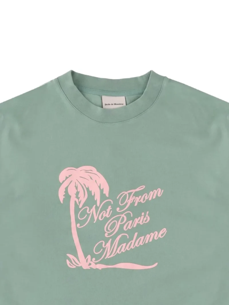 Alternative view of Tricou Drole De Monsieur Palm-Tree Print verde