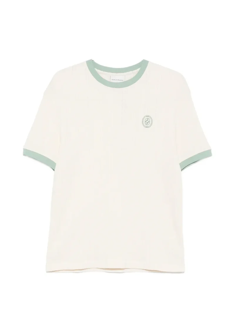 Tricou Drole De Monsieur Ribbed Trim ecru