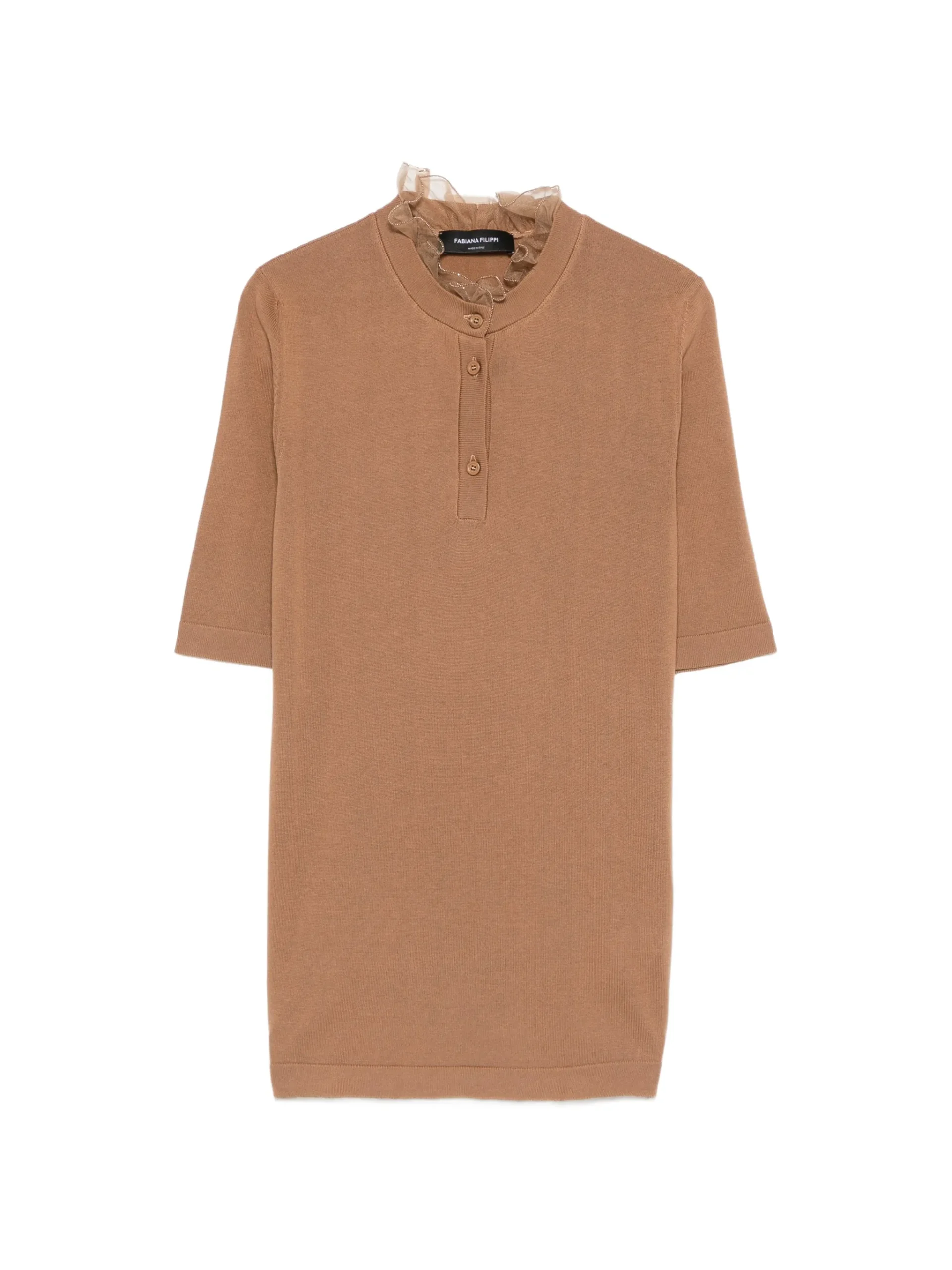 Tricou Fabiana Filippi Ruffled Buttoned maro