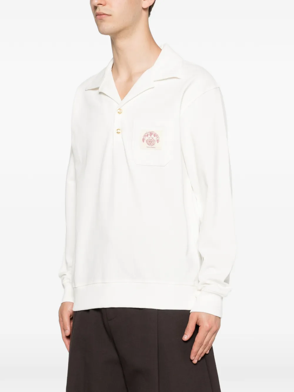 Tricou polo Drole De Monsieur Logo-Patch alb - imagine 3