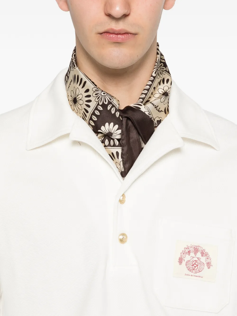 Tricou polo Drole De Monsieur Logo-Patch alb - imagine 5