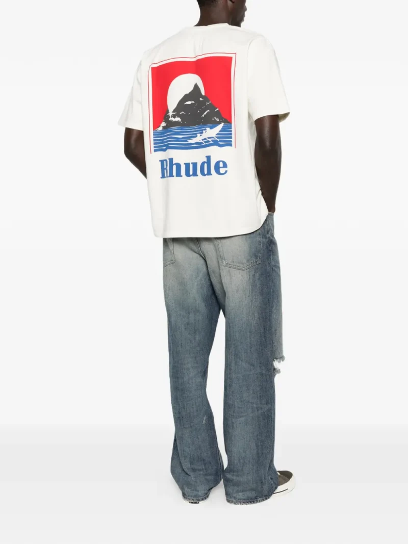 Alternative view of Tricou RHUDE graphic alb
