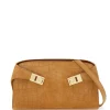 Geanta mini Ferragamo Hug Crocodile-Effect Crossbody maro