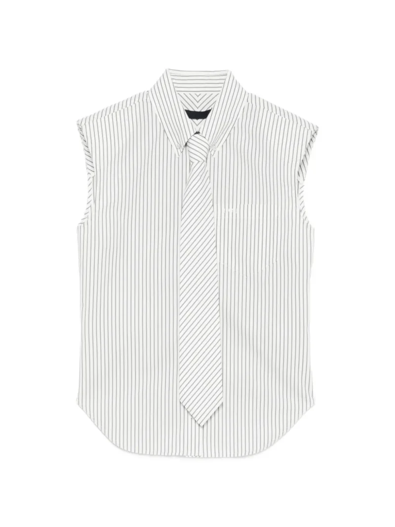Camasa Juun.J Striped Sleeveless alb