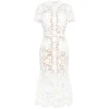 Rochie midi Self-Portrait Lace Collared alb