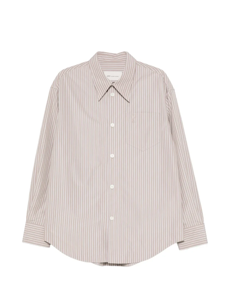 Camasa Ami Paris Ami de Coeur Striped bej