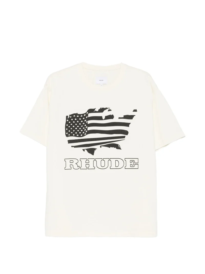 Tricou RHUDE Graphic-Print bej