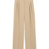 Pantaloni AMI Paris High-Waisted Pleated bej