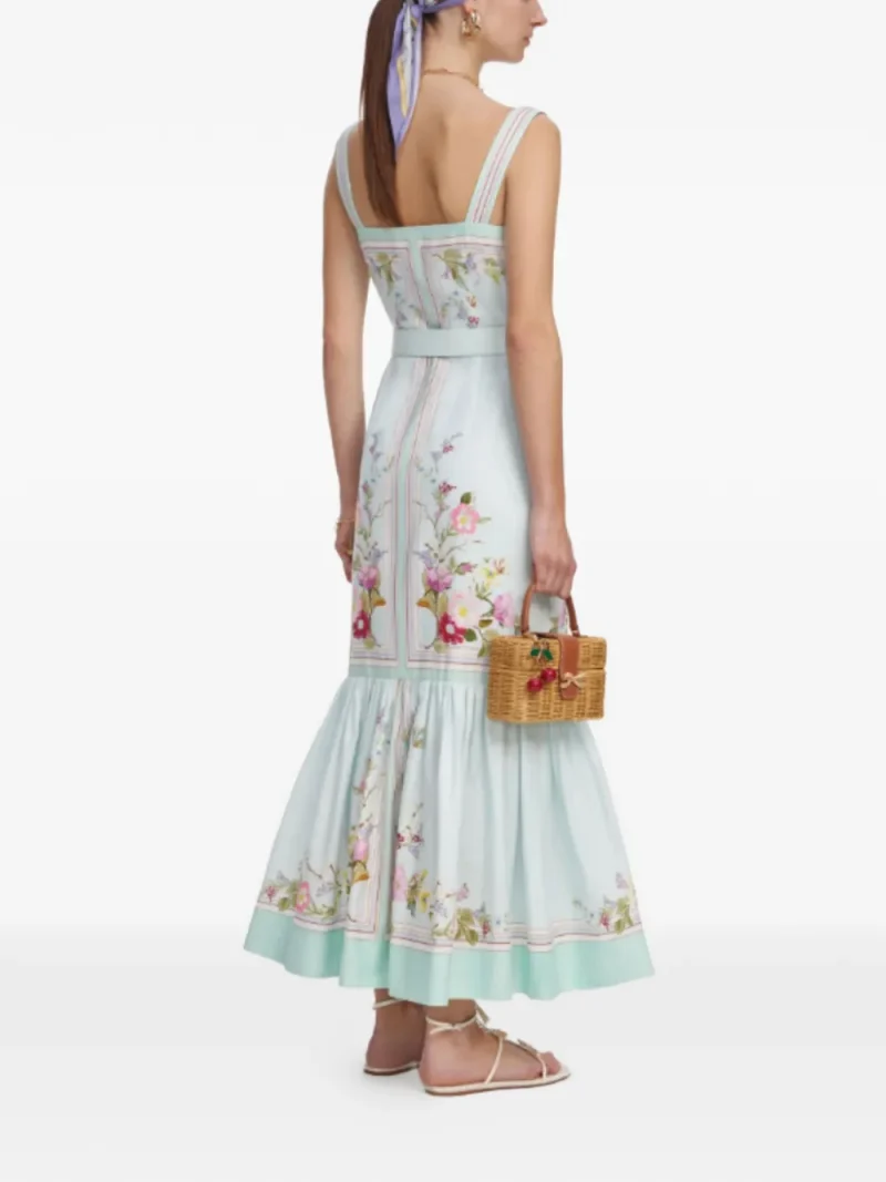 Alternative view of Rochie maxi Self-Portrait Belted verde