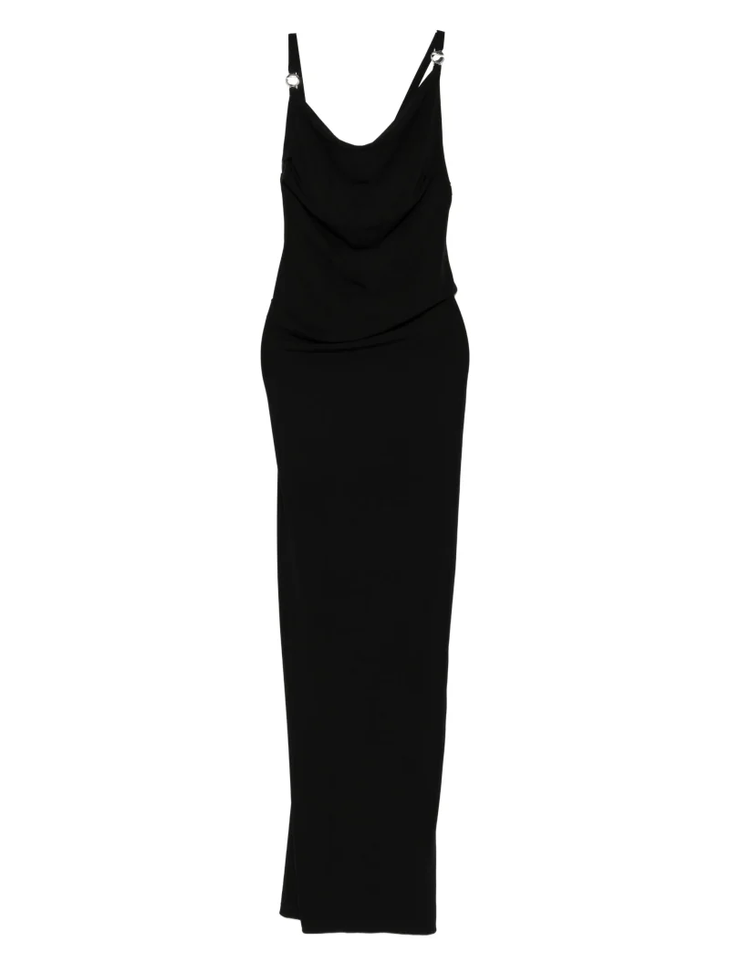 Rochie maxi Coperni Cowl-Neck Strap negru