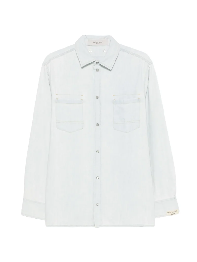 Camasa Golden Goose patch-pocket albastru