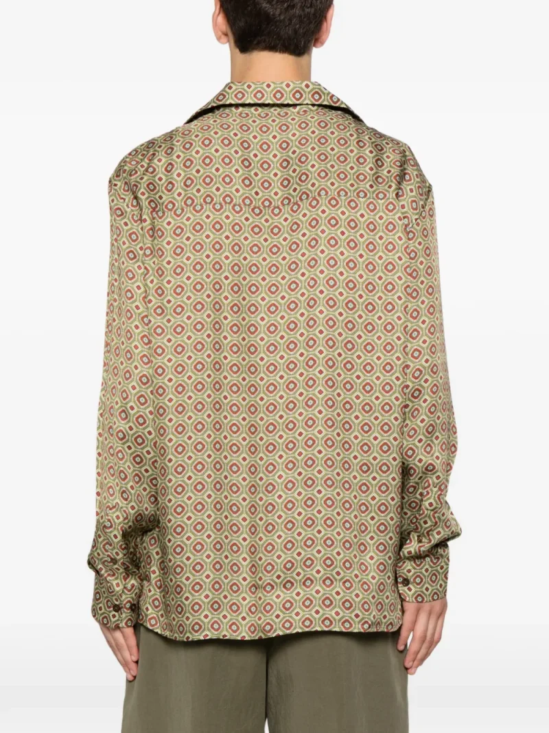 Alternative view of Camasa Drole De Monsieur Geometric-Pattern verde