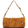 Geanta Cult Gaia Amalia suede clutch maro