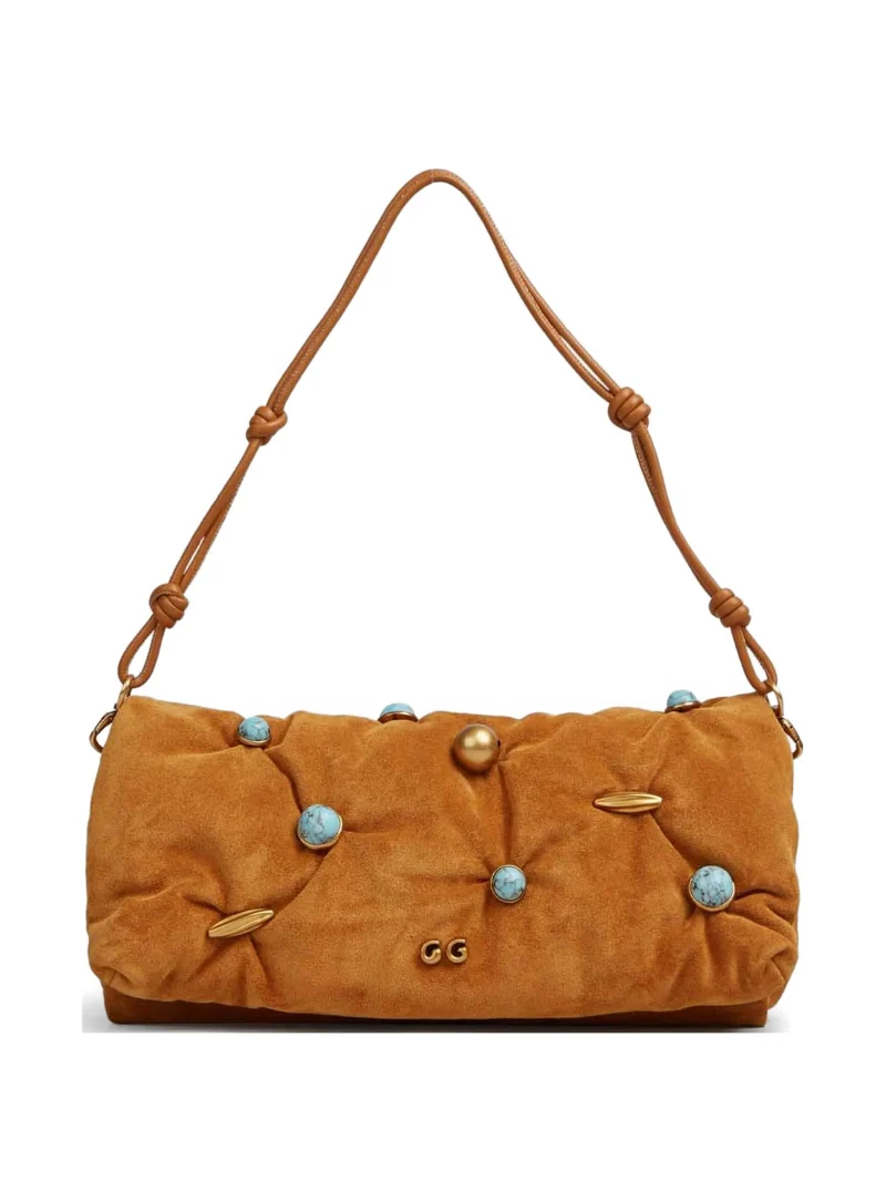 Geanta Cult Gaia Amalia suede clutch maro