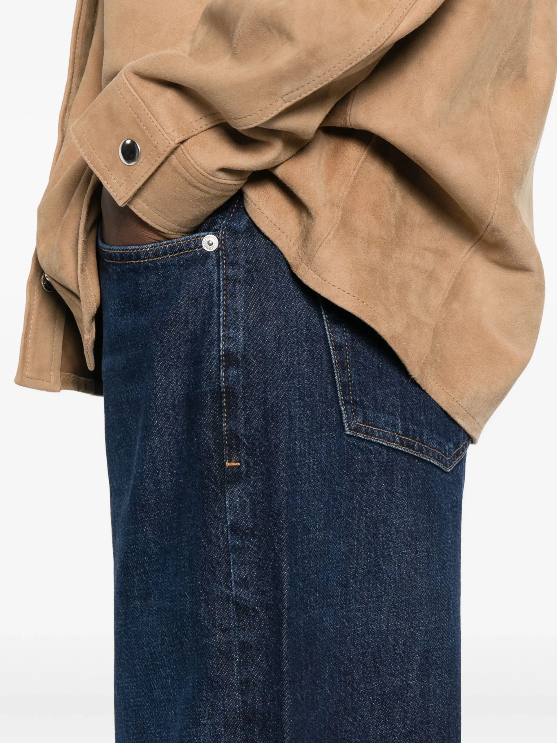 Jeans Citizens Of Humanity button-fastening wide-leg albastru - imagine 3