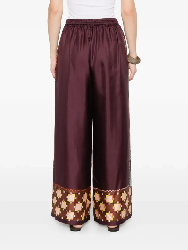 Alternative view of Pantaloni ALEMAIS Wilson Silk Palazzo visiniu
