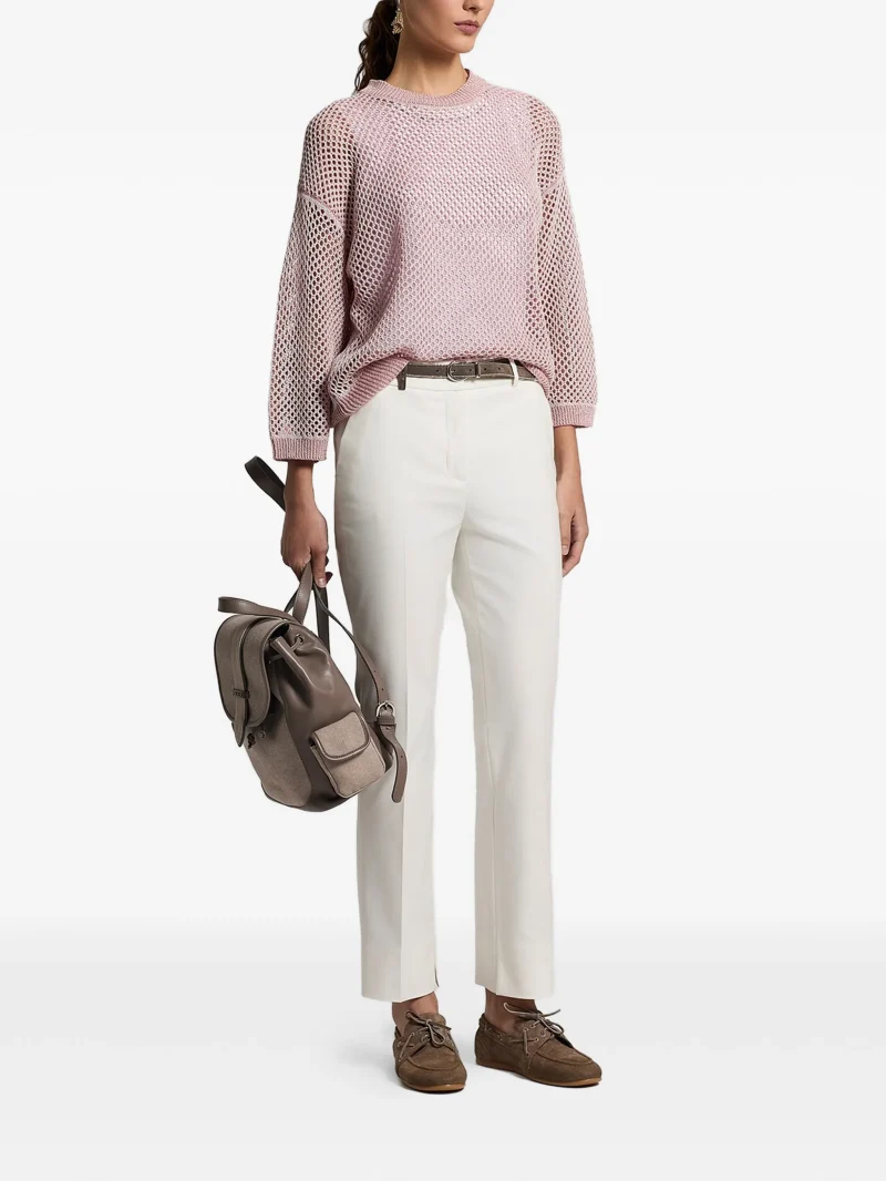 Alternative view of Pulover Peserico sequinned open-knit crew-neck roz