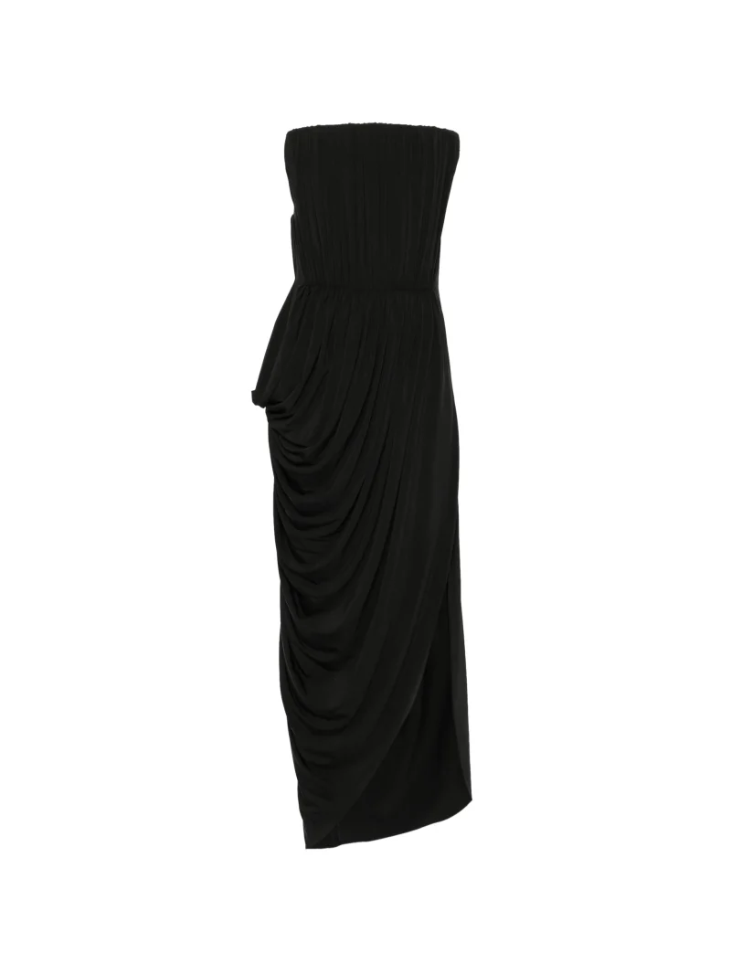 Rochia maxi Stella McCartney Draped Asymmetric negru