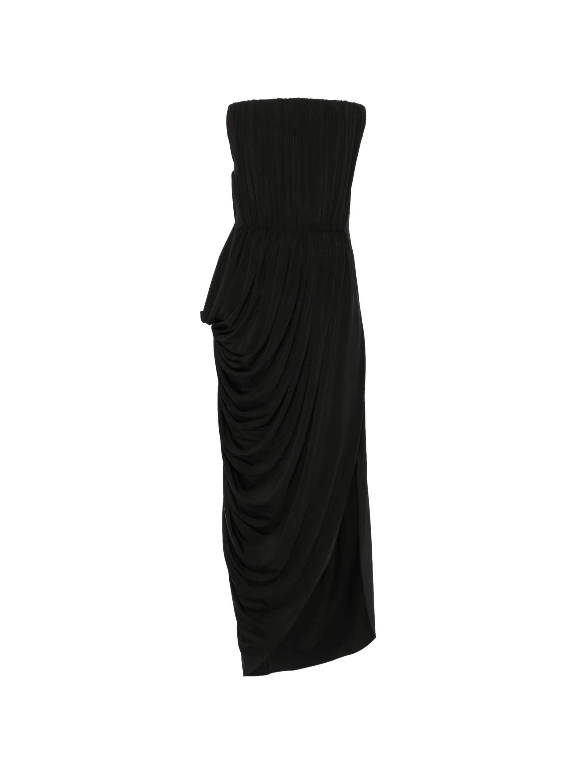 Rochia maxi Stella McCartney Draped Asymmetric negru