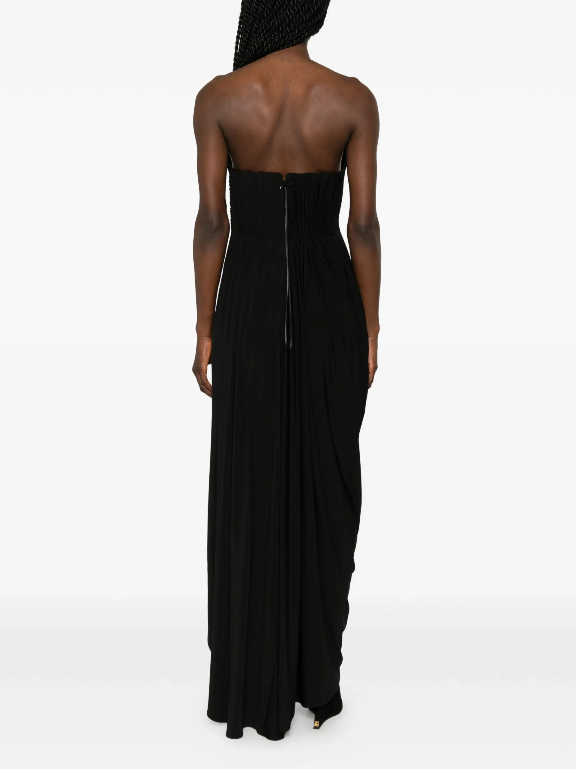 Rochia maxi Stella McCartney Draped Asymmetric negru - imagine 2