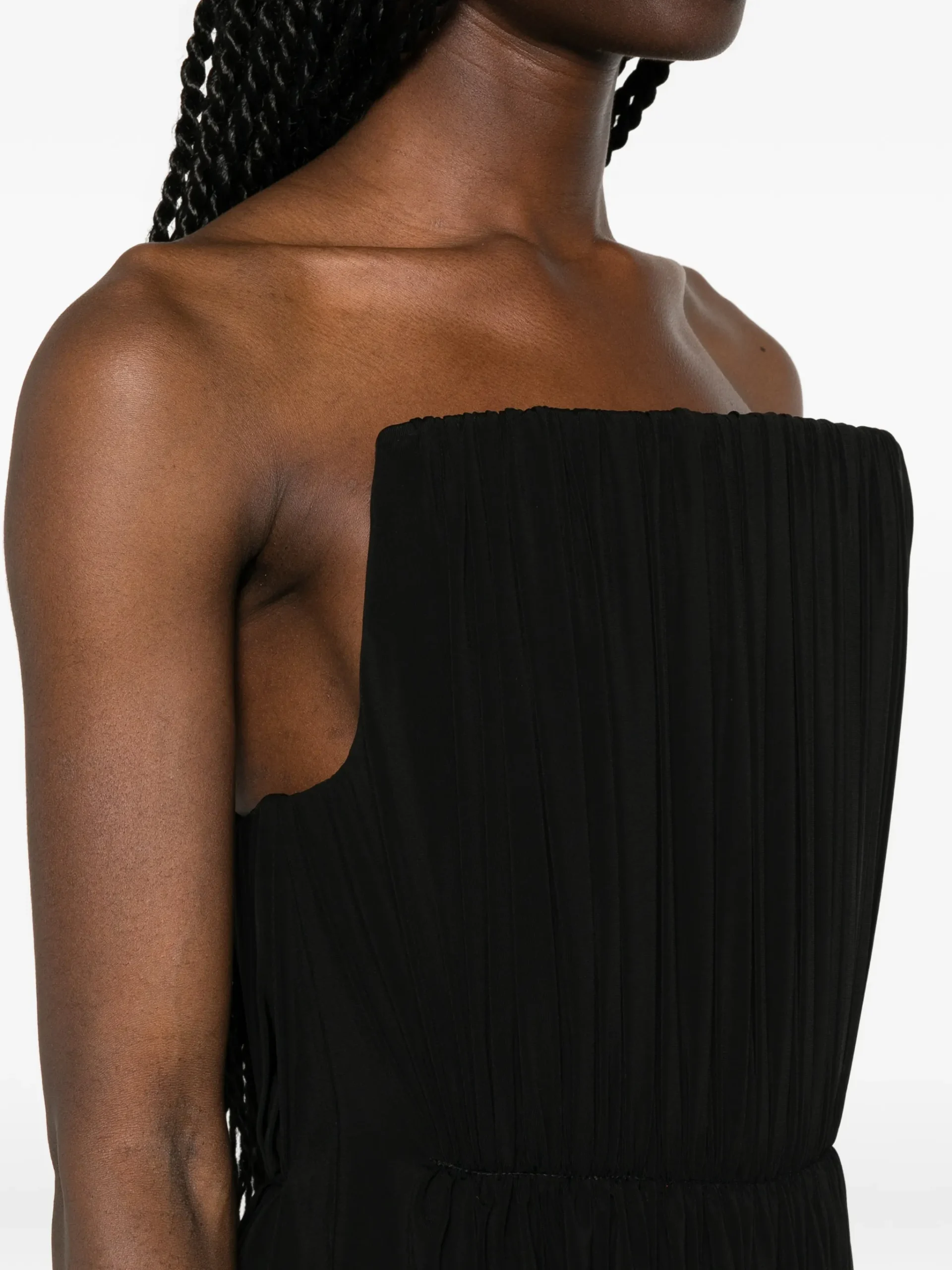 Rochia maxi Stella McCartney Draped Asymmetric negru - imagine 5