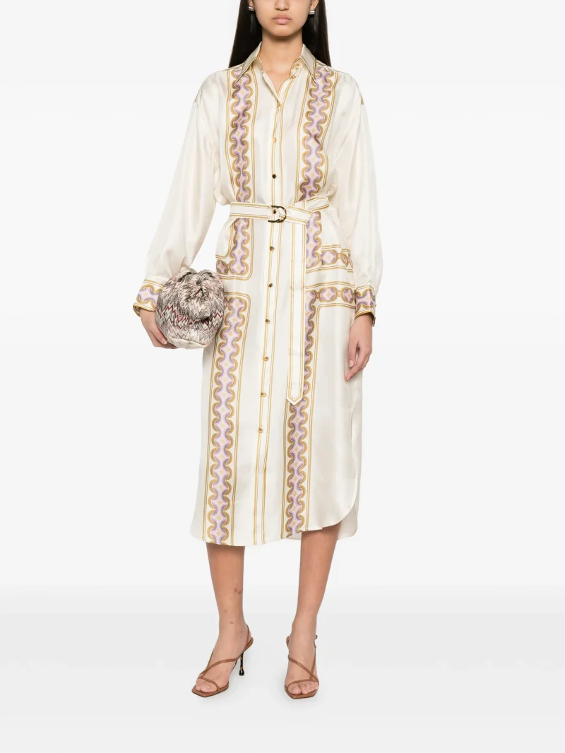 Alternative view of Rochie Zimmermann geometric-print belted bej