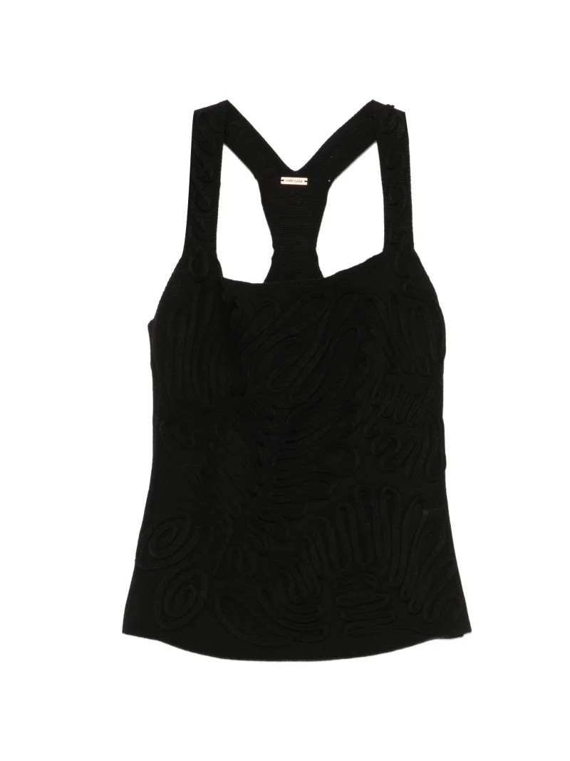 Top Cult Gaia stells embroidered negru