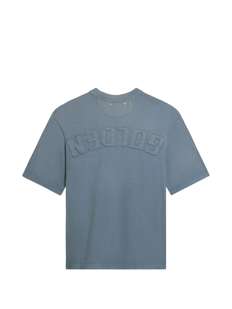 Alternative view of Tricou Golden Goose embroidered logo albastru