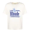 Tricou RHUDE logo-print alb