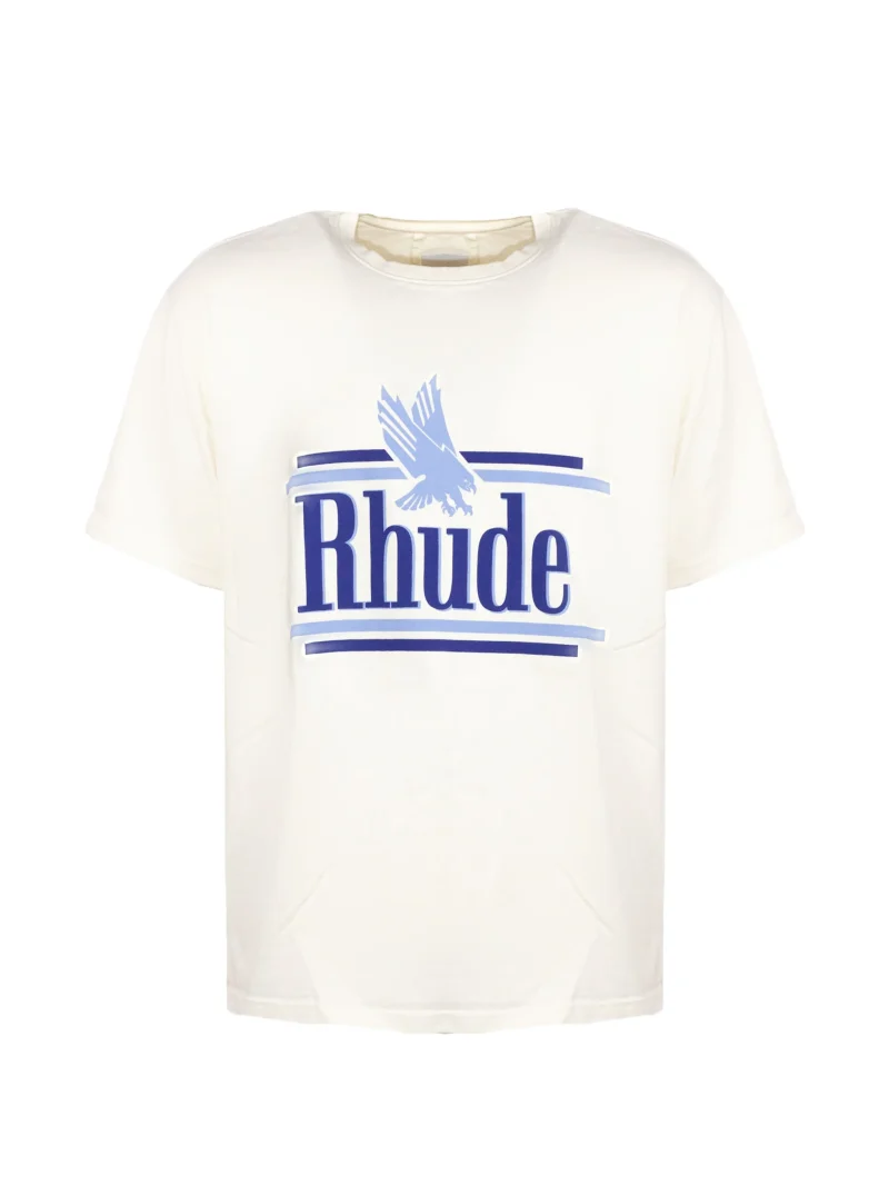 Tricou RHUDE logo-print alb