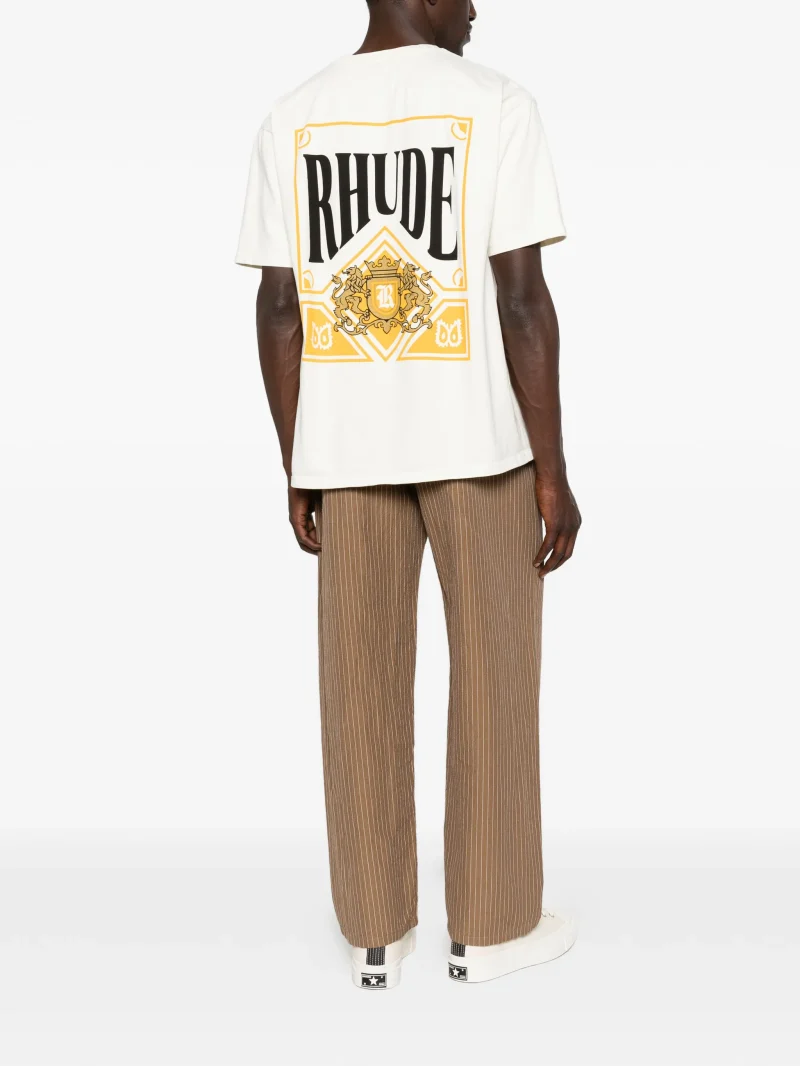 Alternative view of Tricou RHUDE logo-print alb