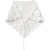 Bandana Self-Portrait Scalloped Lace-Detail Hair Accessory alb