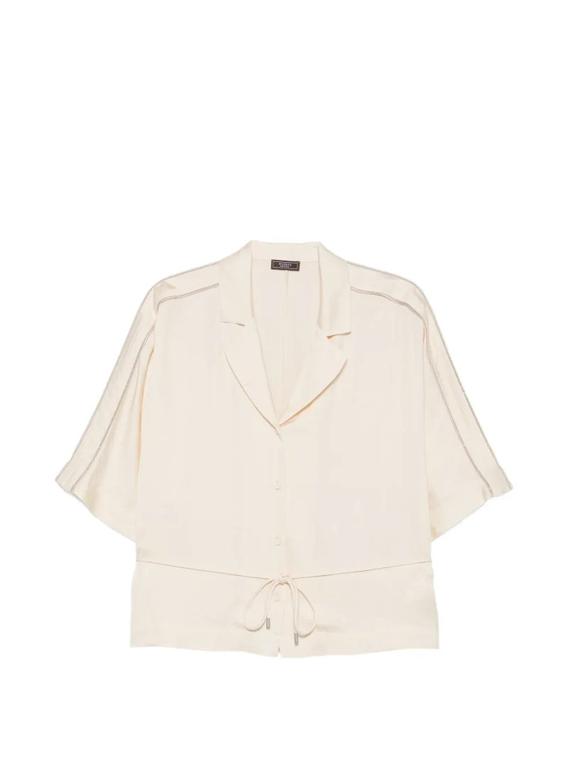 Bluza Peserico Belted Side-Stripe bej
