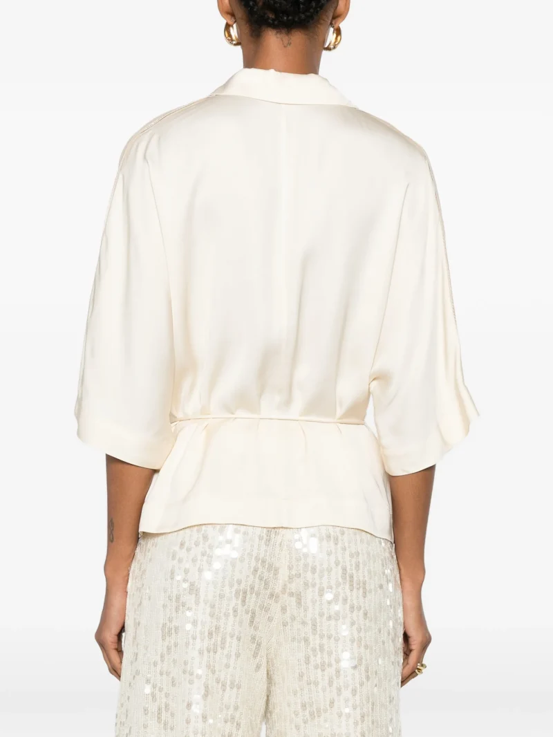Alternative view of Bluza Peserico Belted Side-Stripe bej
