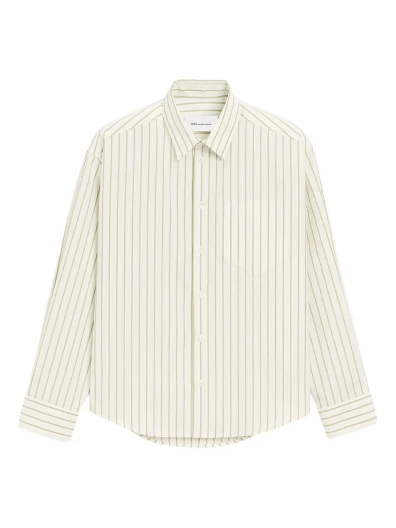 Camasa AMI Paris Ami De Coeur Embroidered-Logo alb