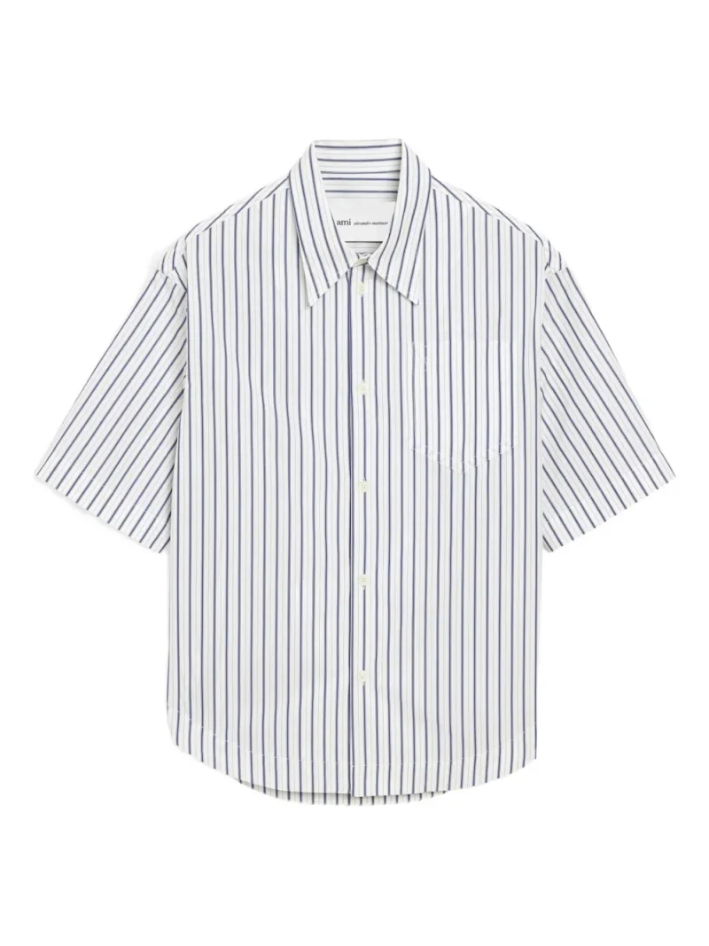 Camasa AMI Paris Ami De Coeur Short-Sleeve alb