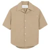 Camasa AMI Paris Short-Sleeve Camp-Collar bej
