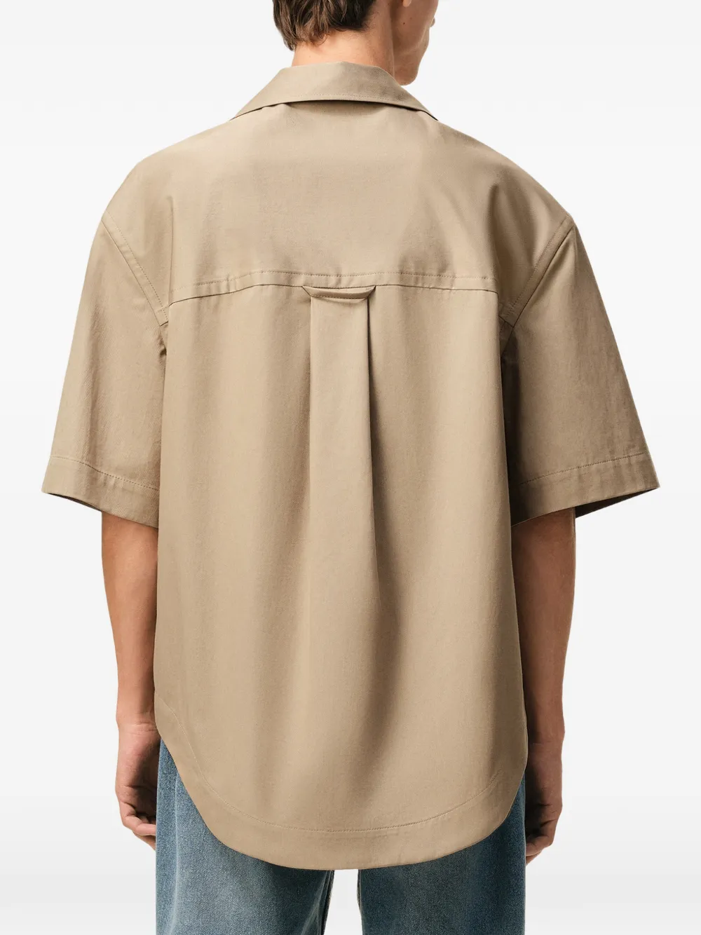 Camasa AMI Paris Short-Sleeve Camp-Collar bej - imagine 2