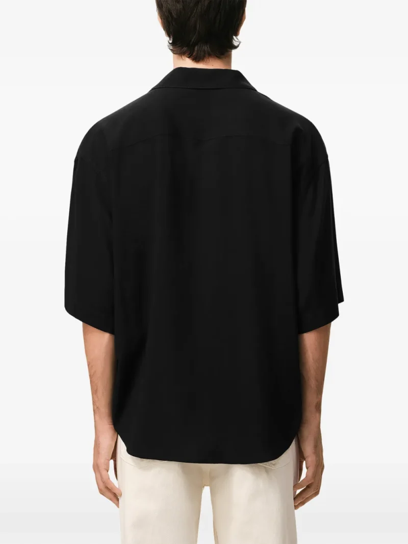 Alternative view of Camasa AMI Paris Short-Sleeve Embroidered negru