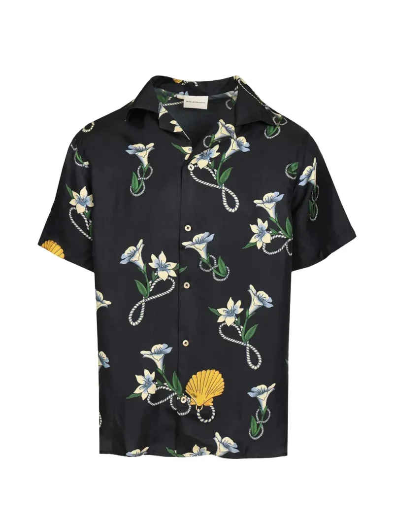 Camasa Drole De Monsieur Shell Floral Silk bleumarin