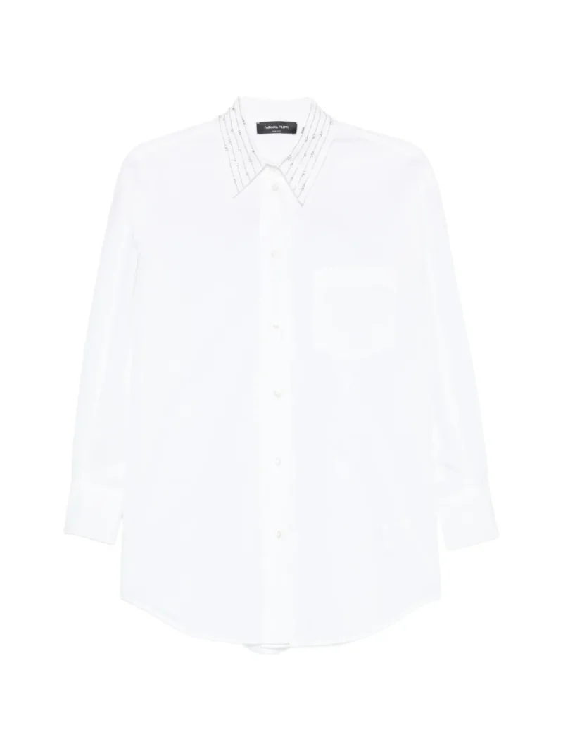 Camasa Fabiana Filippi Crystal-Embellished alb
