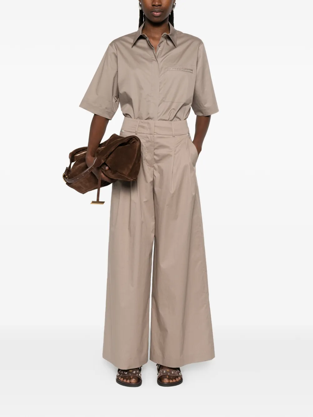 Camasa Peserico Pocket Short-Sleeve bej - imagine 4